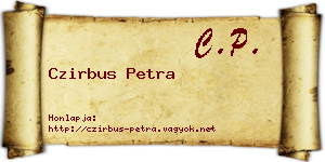Czirbus Petra névjegykártya